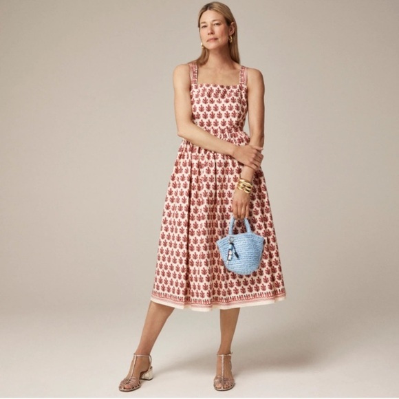 J Crew Dress 8 Apron Red - Picture 9 of 9